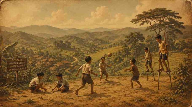 Kampung Ceria dan Penunggang Egrang